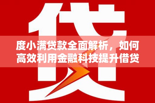 和田县度小满贷款全面解析，如何高效利用金融科技提升借贷体验