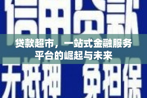 和田县贷款超市，一站式金融服务平台的崛起与未来