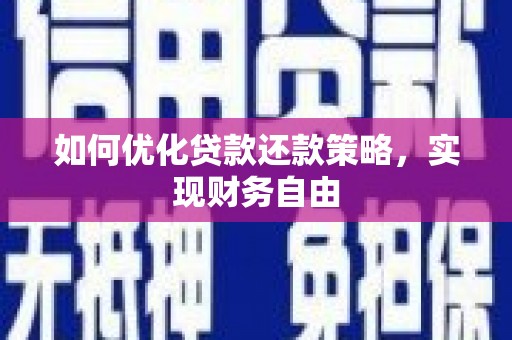 和田县如何优化贷款还款策略，实现财务自由