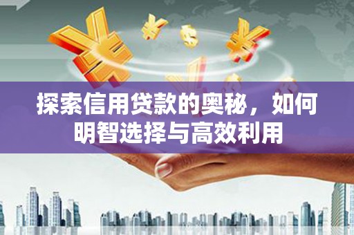 和田县探索信用贷款的奥秘，如何明智选择与高效利用